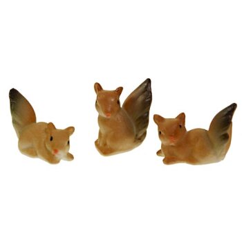 Eichhörnchen aus Porzellan 3er-Set 3-4 cm