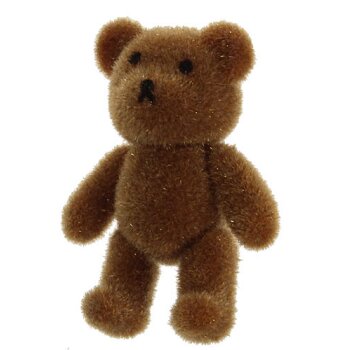 Mini-Teddy beflockt stehend 3,2 cm