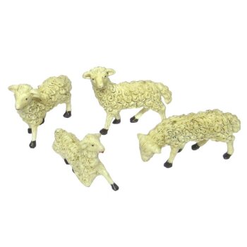 Deko-Schafe mini für Weihnachtskrippen 5-6 cm 4er-Set