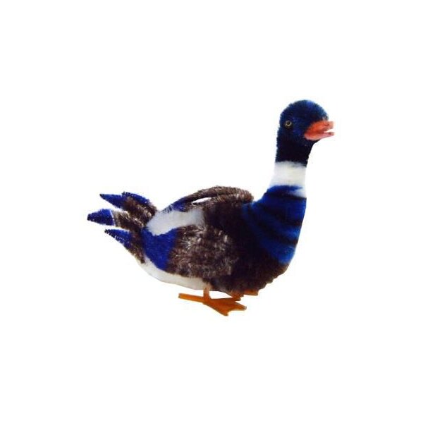 Chenille-Enten blau-braun 6 cm