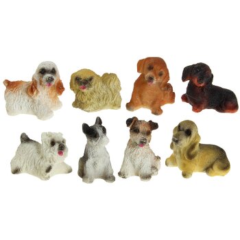 Hunde klein aus Polystone 3 cm sortiert Stückpreis