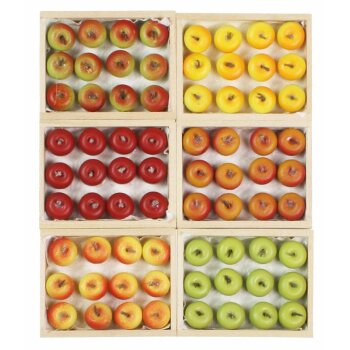 Miniäpfel in Obstkiste 6fach sortiert Stückpreis