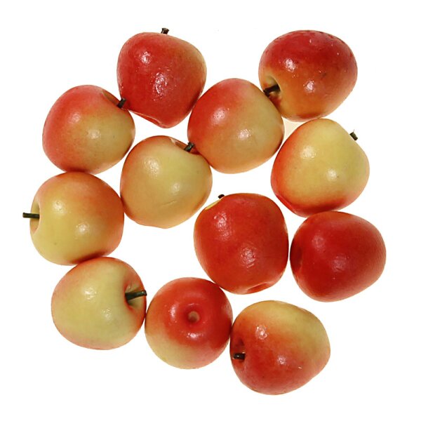 Mini-Äpfel 1 cm rot-gelb 12 Stück