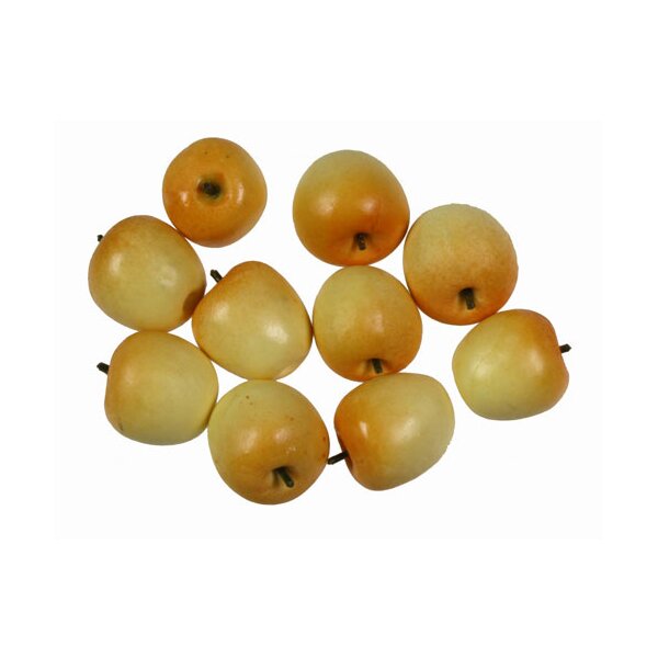 Mini-Äpfel 1 cm gelb-orange 10 Stück Deko-Obst Deko-Äpfel