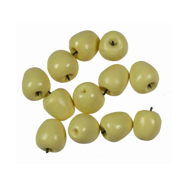 Mini-Äpfel 1 cm gelb 12 Stück Deko-Obst Deko-Äpfel