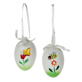 Kunststoff-Ostereier 6 cm Schmetterlinge und Bienen...