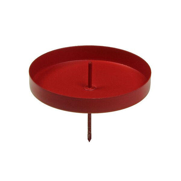 Adventskranzstecker 55 mm rot Adventskranz-Kerzenhalter mit hohem Rand