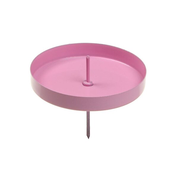 Adventskranzstecker 55 mm rosa Adventskranz-Kerzenhalter mit hohem Rand