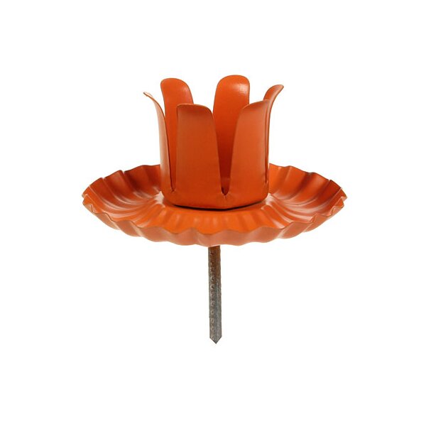 Kerzenhalter für 20-23 mm starke Adventskerzen, Tafelkerzen und Spitzkerzen zum Stecken 50 mm Tropfteller orange