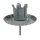 Kerzenhalter für 20-23 mm starke Adventskerzen, Tafelkerzen und Spitzkerzen zum Stecken 50 mm Tropfteller grau