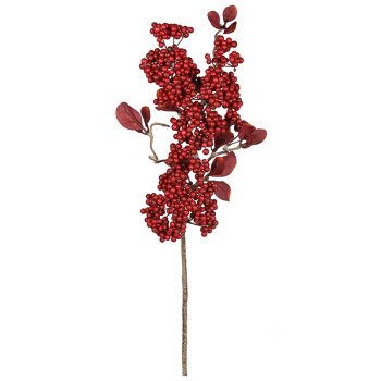 Beerenzweig mit vollen Beeren-Dolden natur-rot 40 cm