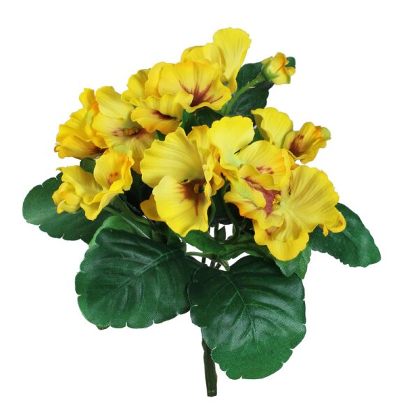 Stiefmütterchen-Busch gelb 12 Blüten 22 cm Kunstblumen