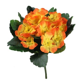 Künstlicher Primel-Busch orange 18 Blüten 23 cm