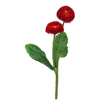 Bellis-Pick rot mit 2 Blüten 22 cm künstliche...