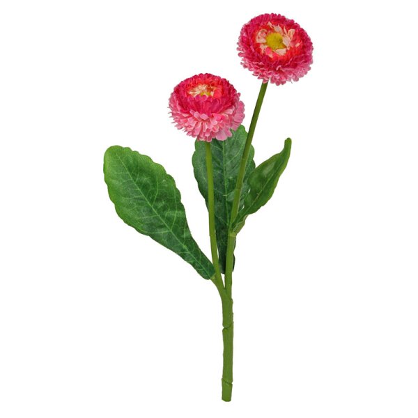 Bellis-Pick rosa-pink mit 2 Blüten 22 cm künstliche Bellis-Blumen