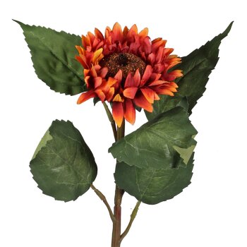 Sonnenblume rot-orange 42 cm Kunstblumen Seidenblumen