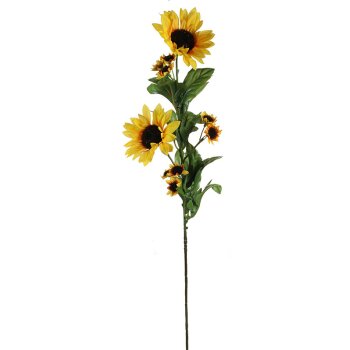Sonnenblumen-Zweig 2 Blüten 9 Knospen 60 cm