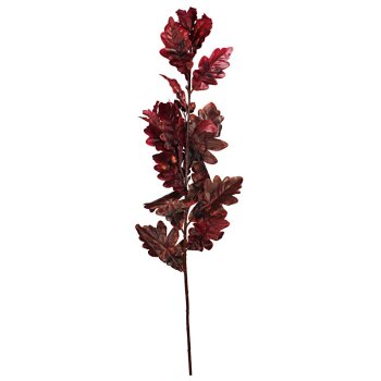 Großer Eichenlaub-Zweig rot-braun mit 6 Eicheln und 24 Eichenblättern 100 cm