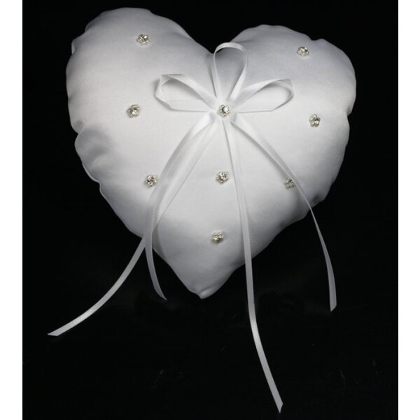 Ringkissen Herz mit Strass 18 x 17 cm
