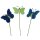 Filz-Schmetterlinge am Stab grün-blau dunkelblau 24 cm 3er-Set