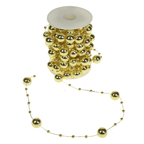Perlengirlande mit großen und kleinen Perlen 12 mm gold Perlenkette Perlenband