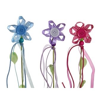 Dekostecker Knopfblüte lila-flieder-blau-pink 36 cm...