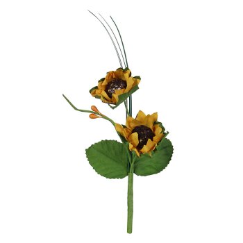Künstlicher Sonnenblumen-Pick mit 2 Blüten,...