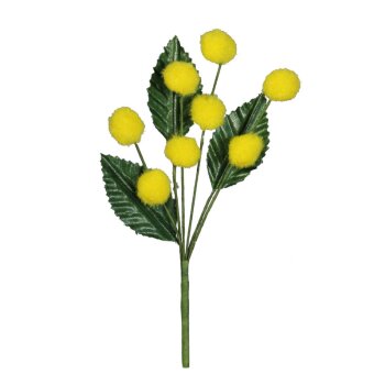 Mimosa-Pick mit 8 Blüten 13 cm Kleinblumen Bastelblumen