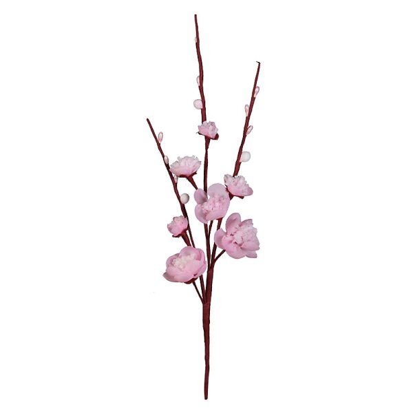 Pfirischblüten-Pick gefüllt blühend rosa-pink 7 Blüten 28 cm
