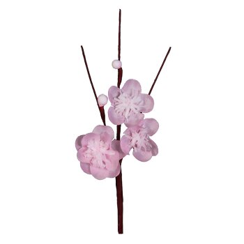 Pfirischblüten-Pick rosa-pink 3 Blüten 17 cm