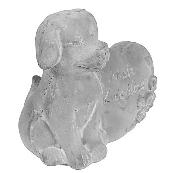 Grabfigur Hund mit Herz „Mein Liebling“  8 x 9 cm