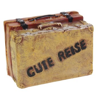 Reisekoffer als Spardose "GUTE REISE" 10 cm