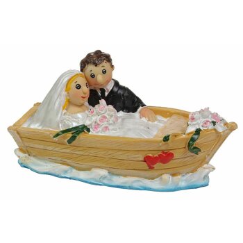 Spardose Brautpaar im Boot 13 cm Spardose