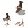 Lustiger Deko-Vogel mit Metallbrille und Hut 13 x 12 cm