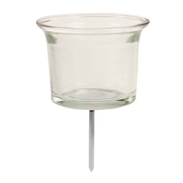 Teelichtglas-Stecker für Adventskränze und Gestecke Klarglas