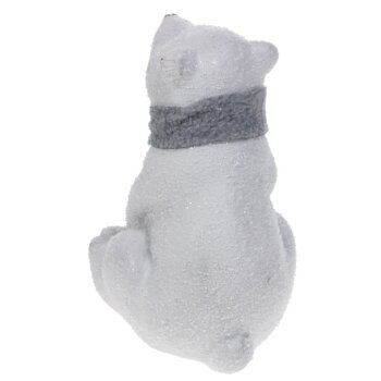 Eisbär mit grauem Schal 17 cm