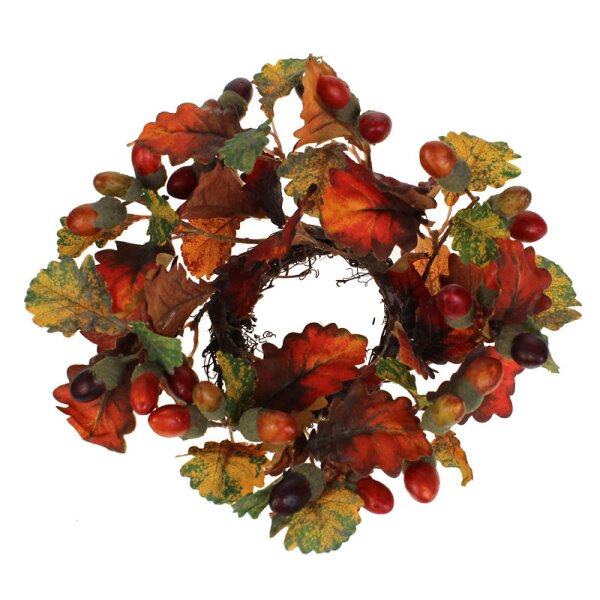 Herbstlicher Dekokranz mit Eicheln Eichelkranz 30 cm