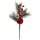 Apfel-Kiefernzweig mit roten Beeren 36 cm Weihnachtszweige Bastelzweige für Weihnachten