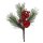 Weihnachtlicher Dekopick mit Kiefernzweigen, Apfel und Beeren 25 cm