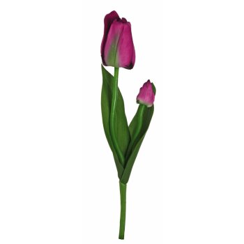 Tulpe mit Knospe lila Kunstblumen Seidenblumen