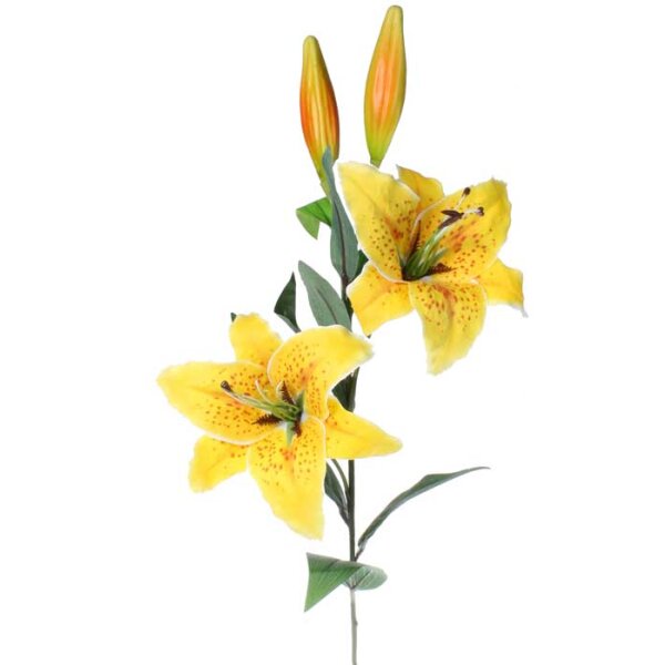 Lilienzweig gelb 80 cm Seidenblumen Kunstblumen