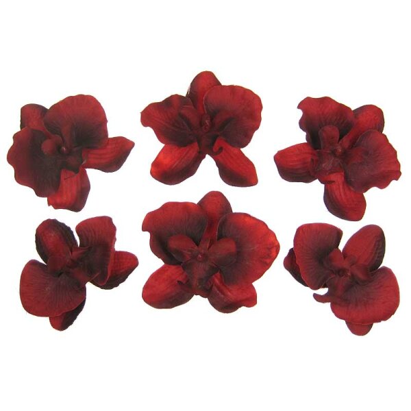 Orchideenblüten zum Streuen rot Kunstblumen Seidenblumen