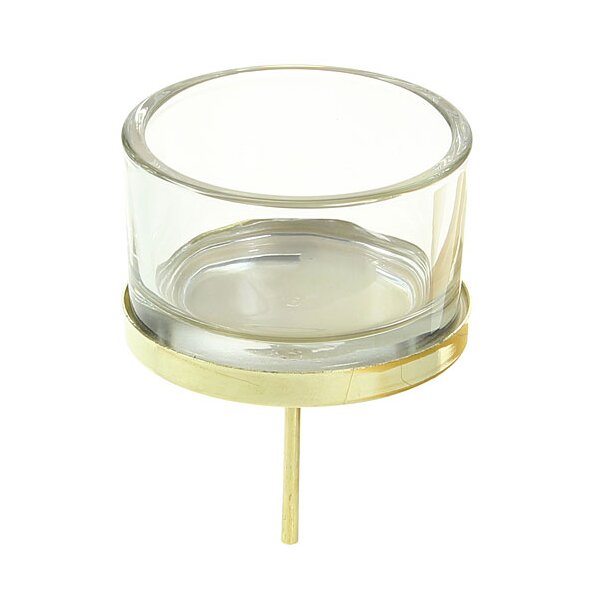 Adventskranz-Kerzenhalter gold klarer Glaseinsatz