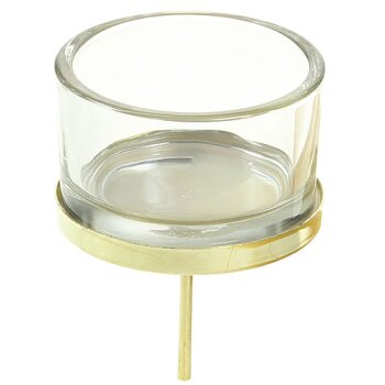 Adventskranz-Kerzenhalter gold klarer Glaseinsatz