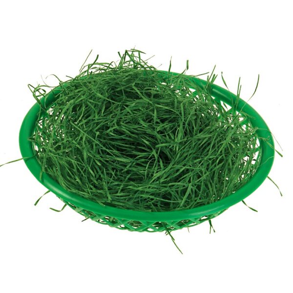 Grünes Osterkörbchen aus Kunststoff mit grünem Ostergras 20 cm