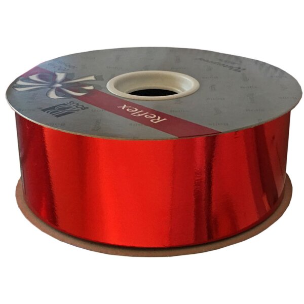 Ringelband Maibaumband 48 mm metallic rot hochglänzend Geschenkband