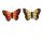 Schmetterlinge am Draht gelb-orange 2er-Set 11-12 cm