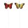 Schmetterlinge am Draht gelb-orange 2er-Set 8-9 cm