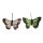 Schmetterlinge am Draht creme-grün 2er-Set 6-7 cm