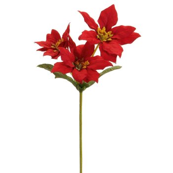 Weihnachtsstern-Pick x3 rot Mini-Poinsettia 20 cm